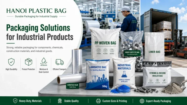 Sustainable packaging market outlook featuring recyclable packaging, PCR materials, compostable packaging, and global packaging trends by Hanoi Plastic Bag.
